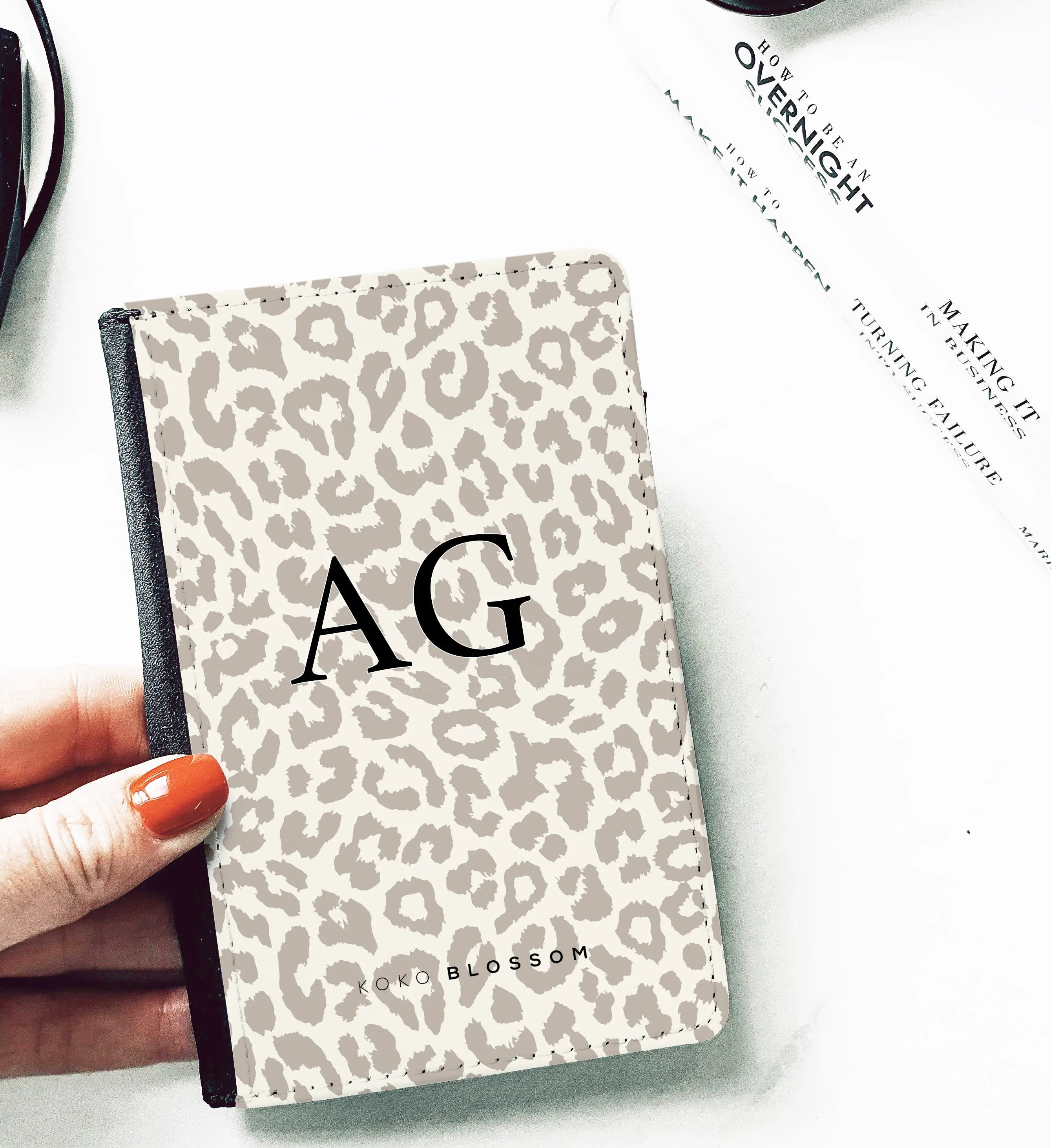 Personalised Passport Holder | Nude Leopard Print