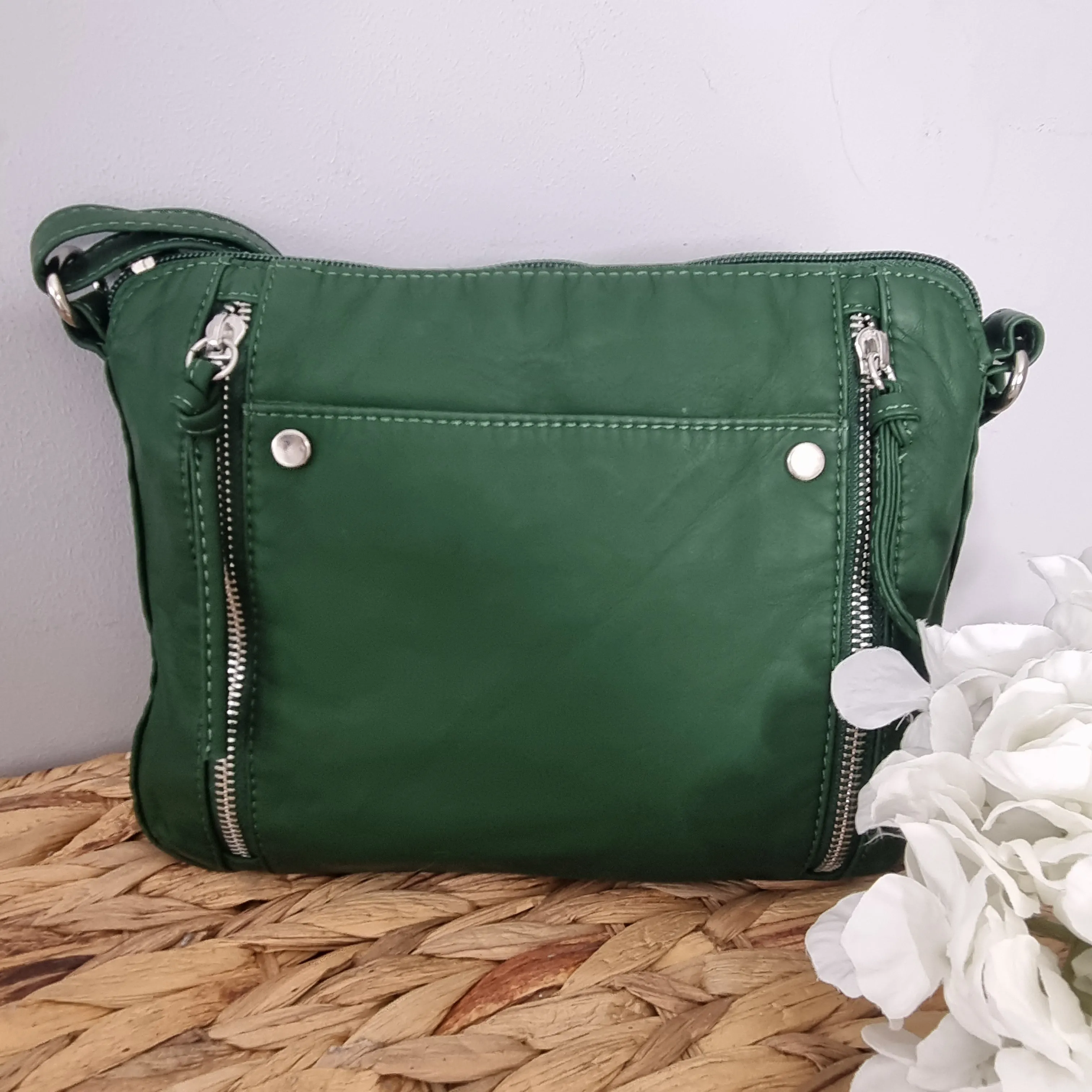 Small Washed Effect Crossbody Bag