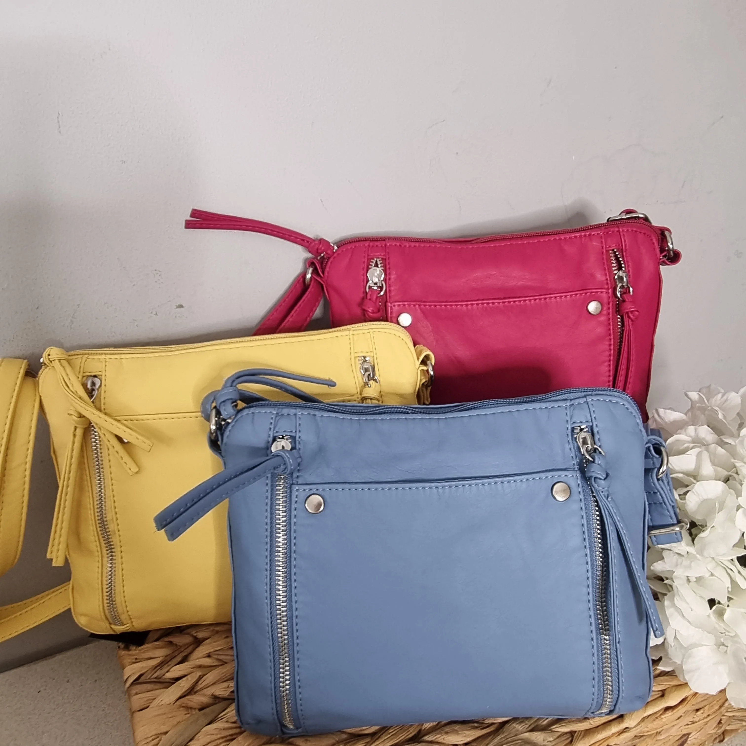 Small Washed Effect Crossbody Bag