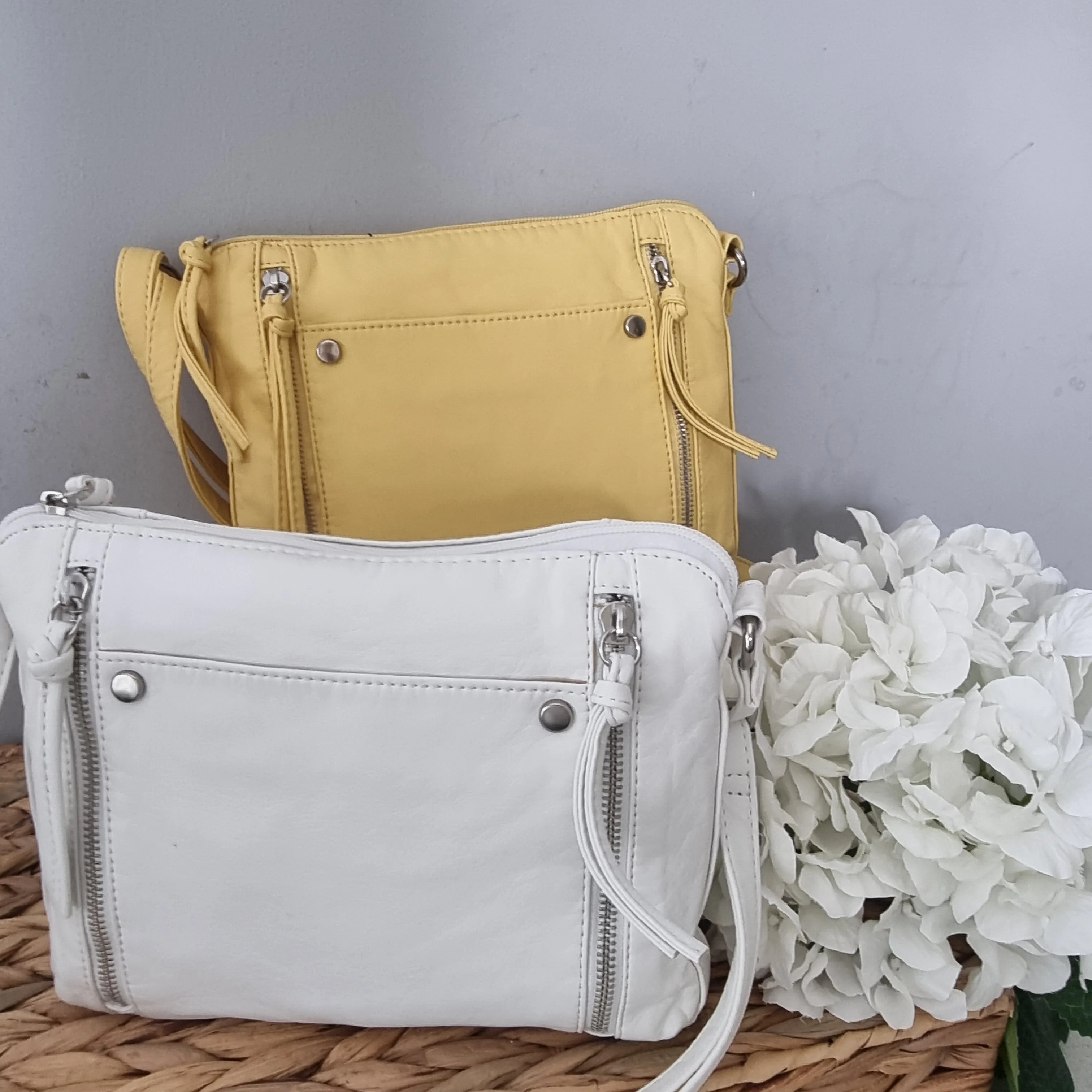 Small Washed Effect Crossbody Bag