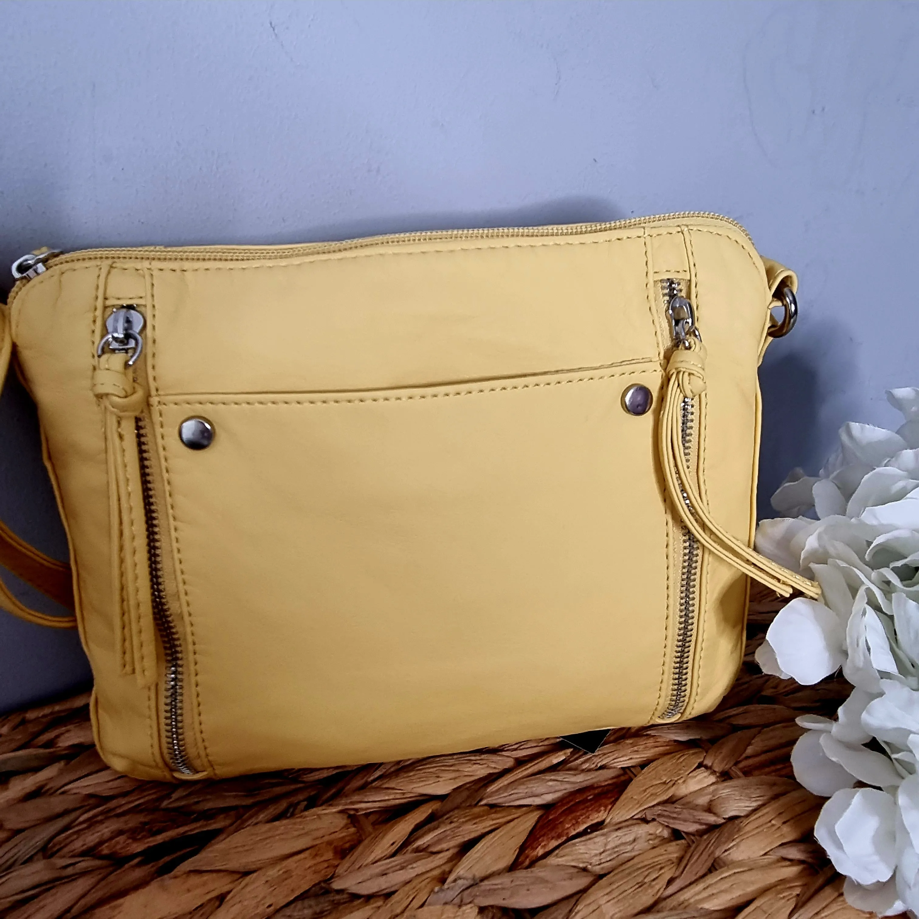 Small Washed Effect Crossbody Bag