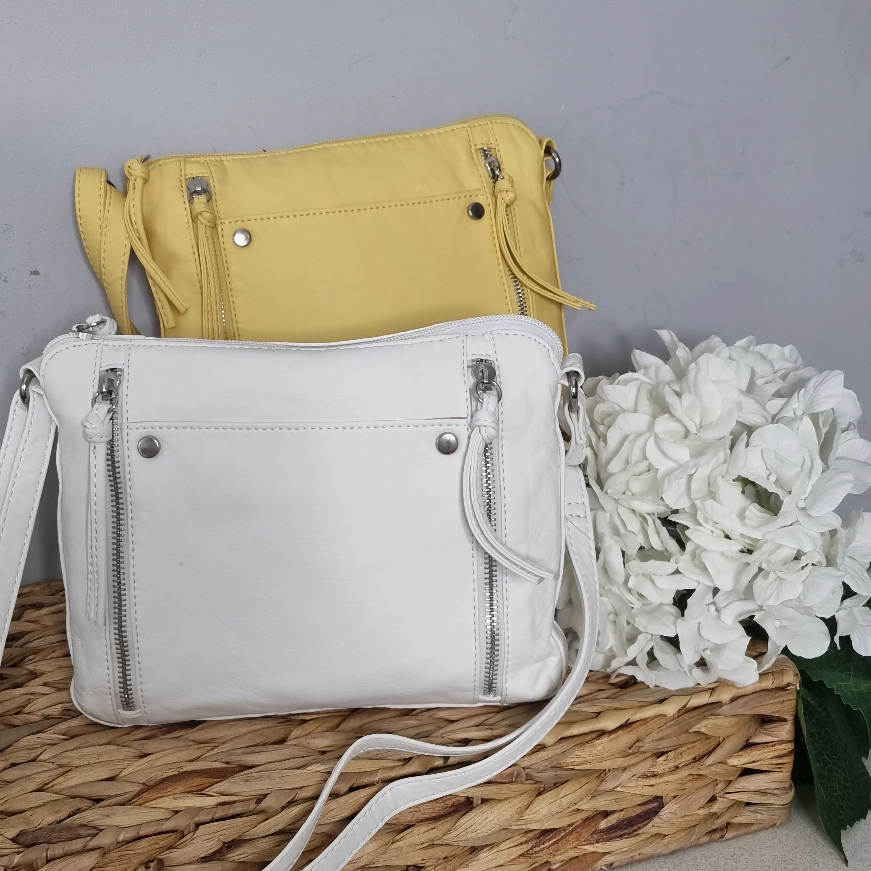 Small Washed Effect Crossbody Bag