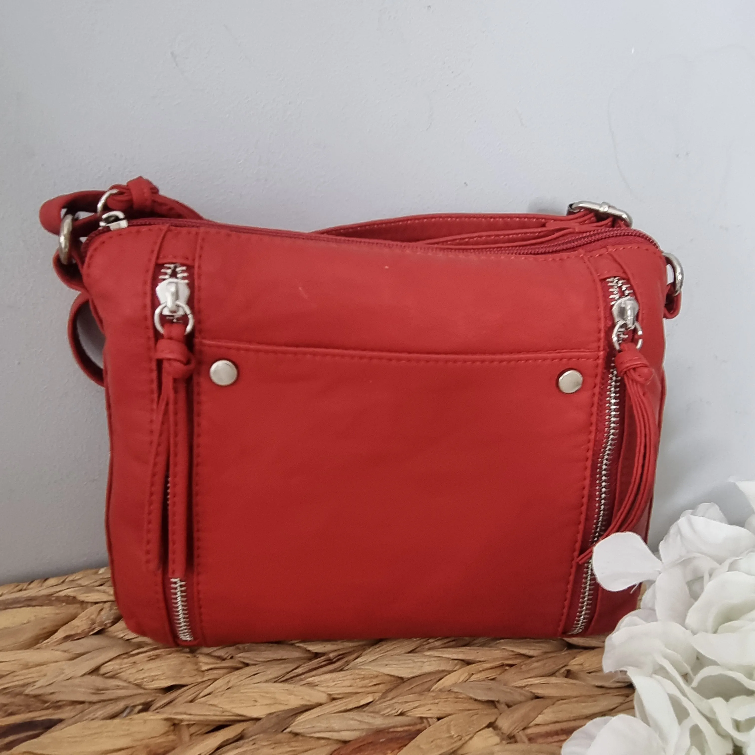 Small Washed Effect Crossbody Bag