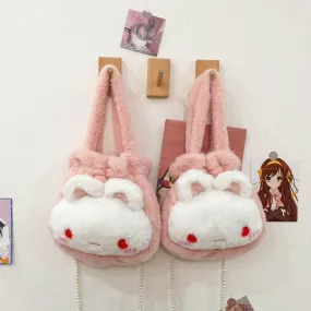 Strawberry Marshmallow Bunny Fluffy   Princescsore Bag Kawaii Academia Y2K Cottagecore Coquette Fairycore Dollette Princesscore
