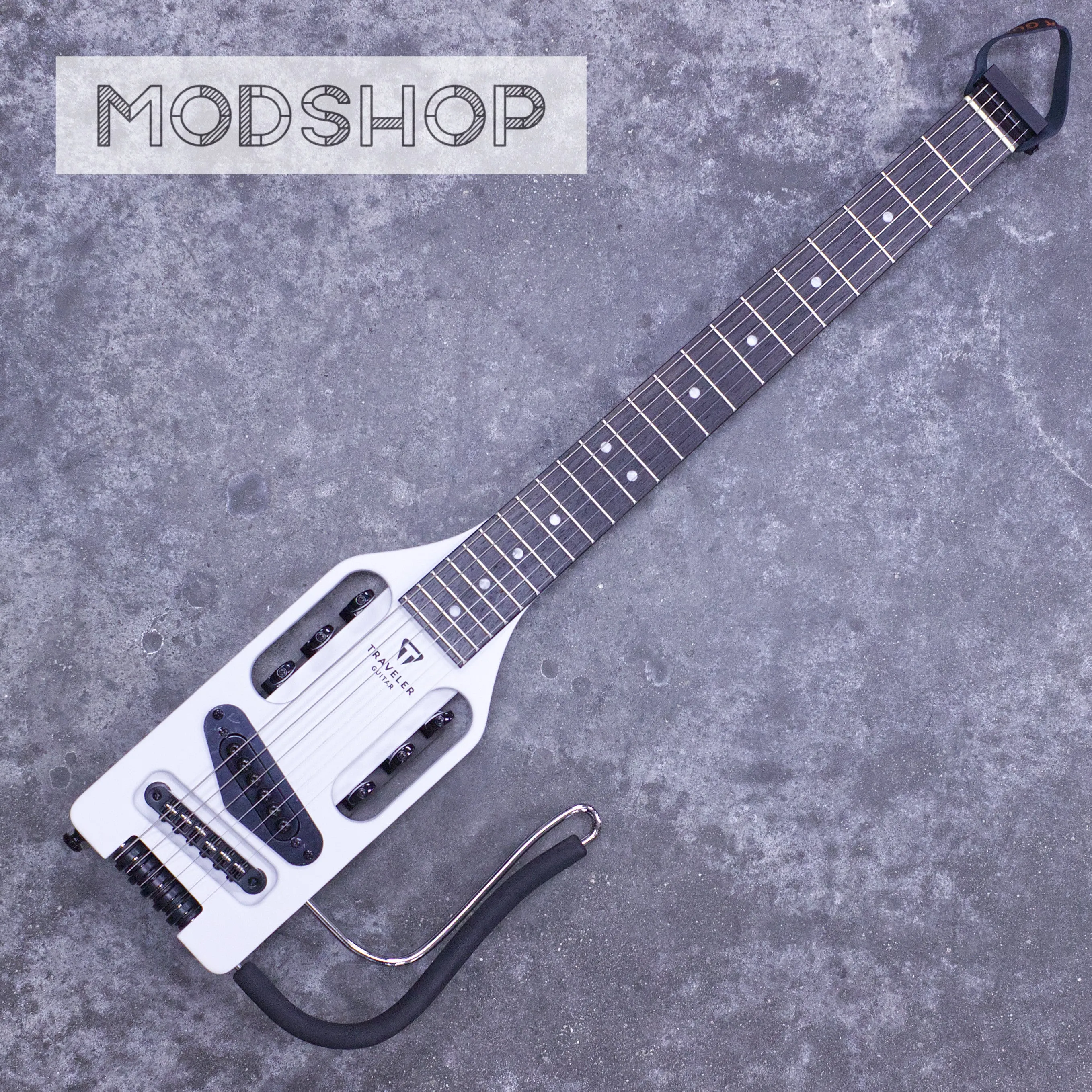 Ultra-Light Electric MOD SHOP (Satin White/ Black Hardware/ Locking Tuners)