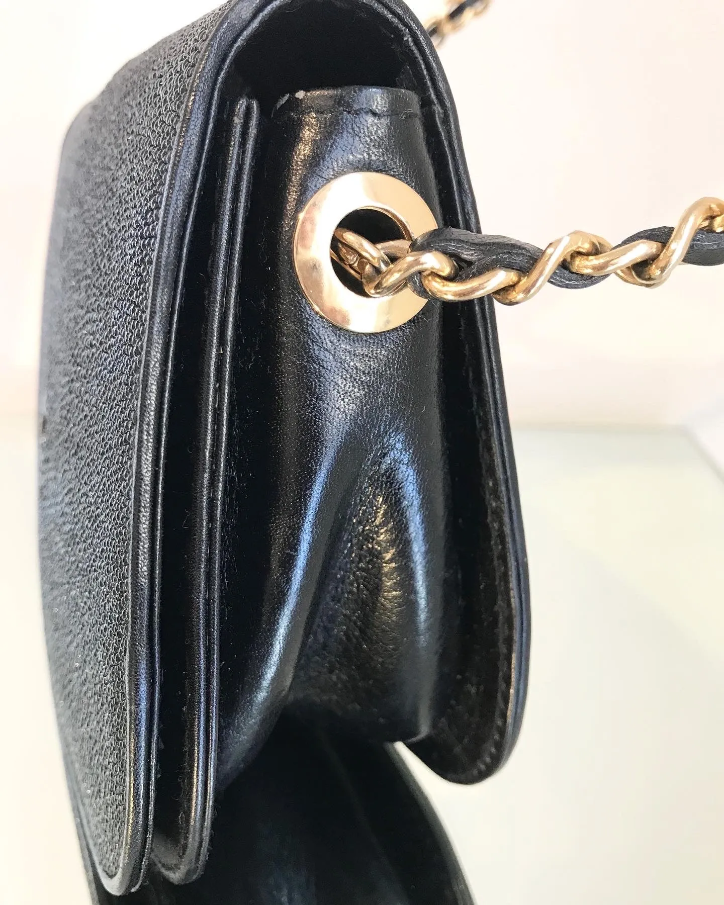 Vintage BEVERLY Italy Stingray Skin Leather Crossbody Bag