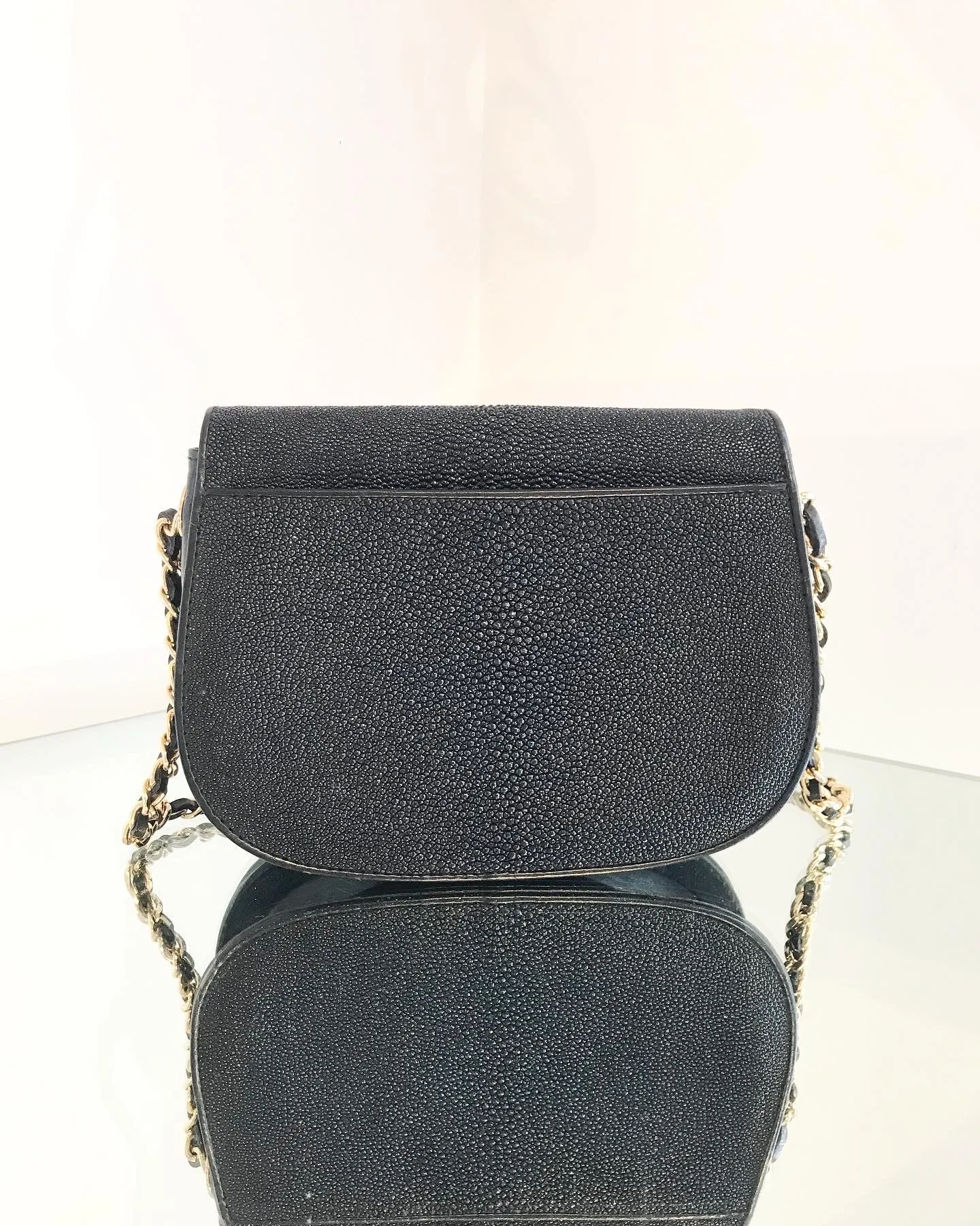 Vintage BEVERLY Italy Stingray Skin Leather Crossbody Bag