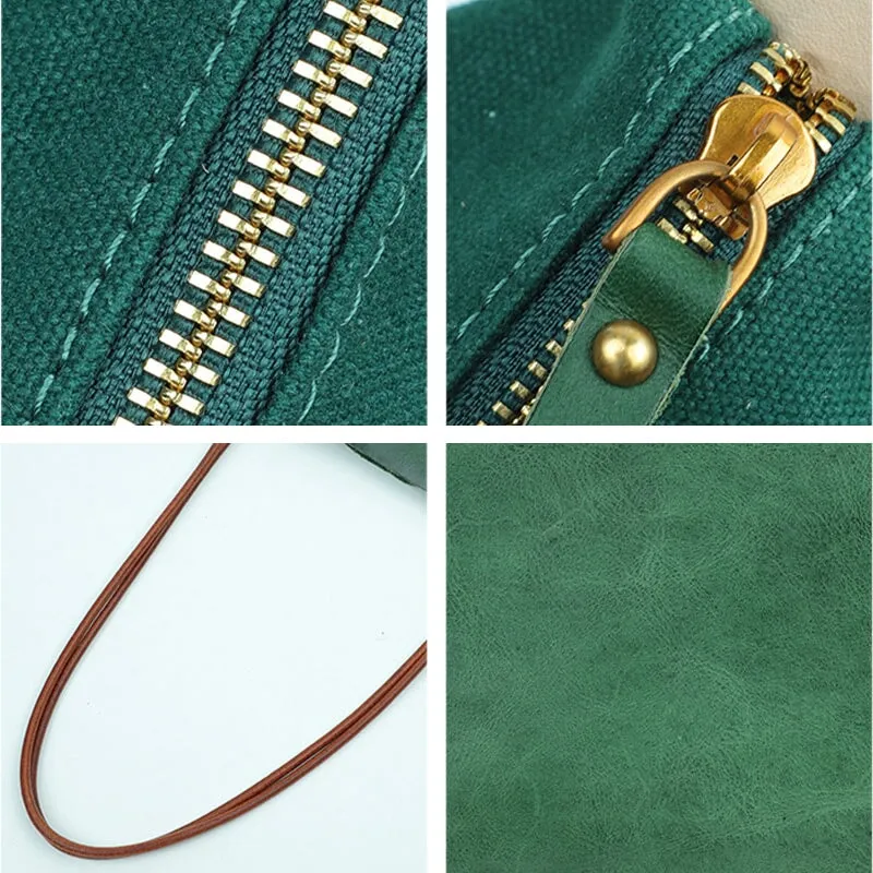 Vintage Vegetable Tanned Leather Large Capacity Ladies Tote Bag