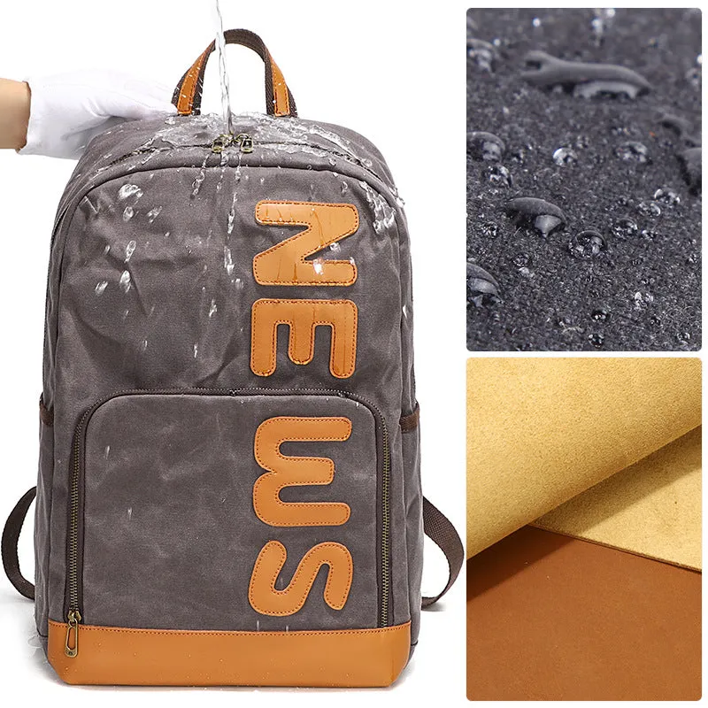 Vintage Waxed Canvas Backpack for Men