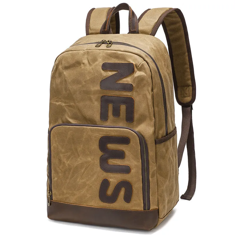 Vintage Waxed Canvas Backpack for Men
