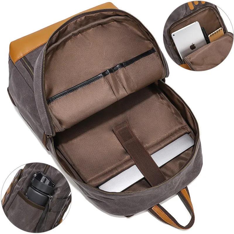 Vintage Waxed Canvas Backpack for Men