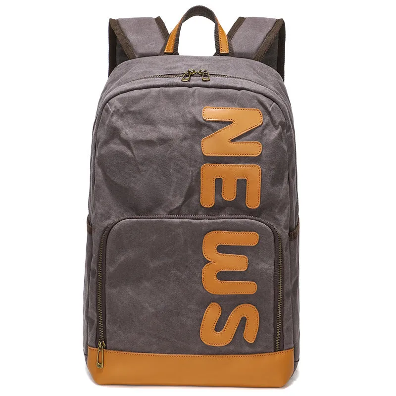 Vintage Waxed Canvas Backpack for Men