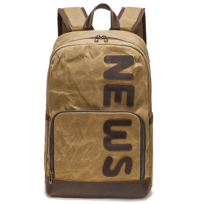 Vintage Waxed Canvas Backpack for Men