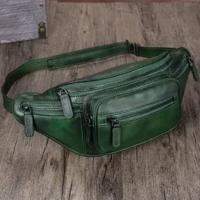Women's Genuine Leather Chest Sling Bag Leather Fanny Pack For Women