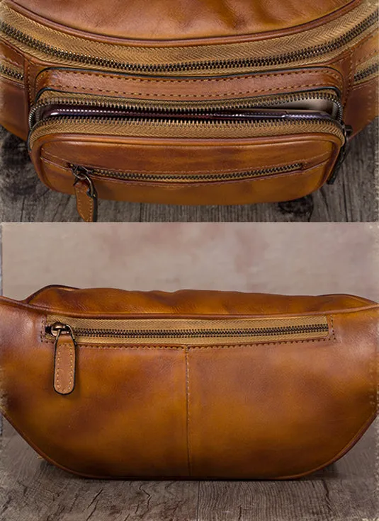 Women's Genuine Leather Chest Sling Bag Leather Fanny Pack For Women