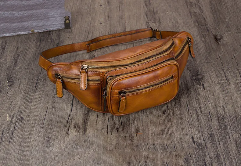 Women's Genuine Leather Chest Sling Bag Leather Fanny Pack For Women