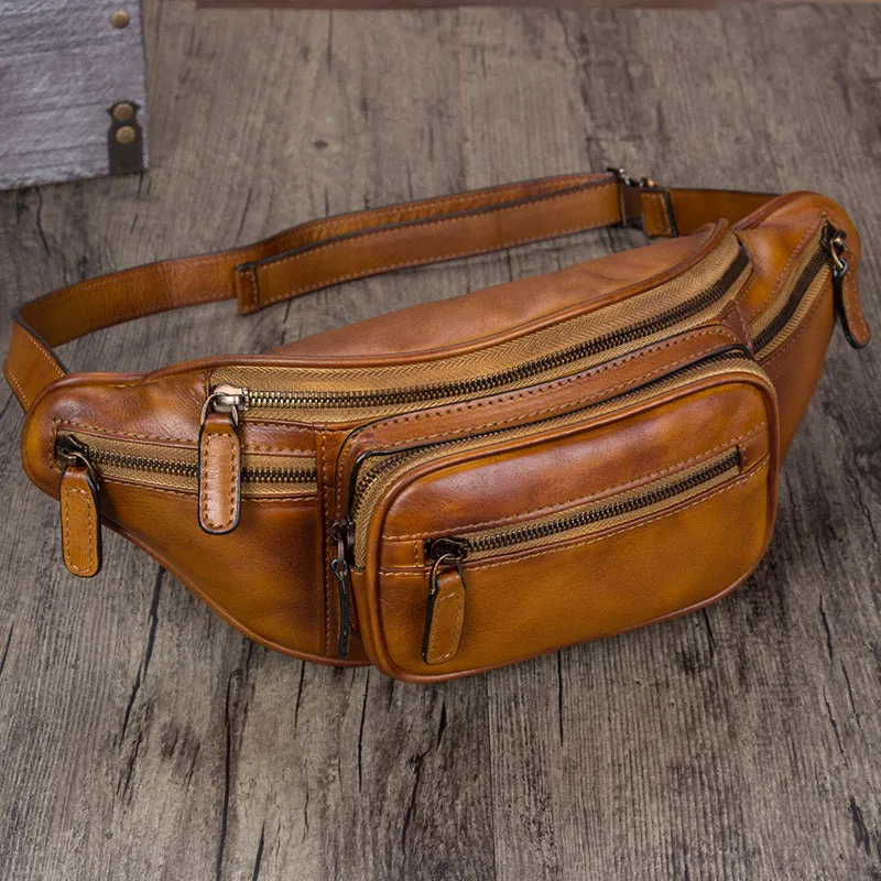 Women's Genuine Leather Chest Sling Bag Leather Fanny Pack For Women