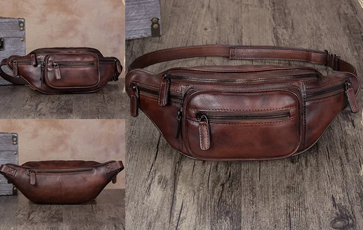 Women's Genuine Leather Chest Sling Bag Leather Fanny Pack For Women
