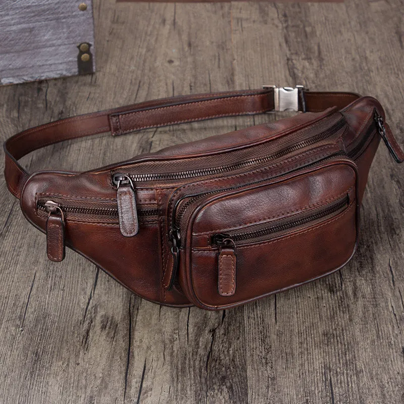 Women's Genuine Leather Chest Sling Bag Leather Fanny Pack For Women