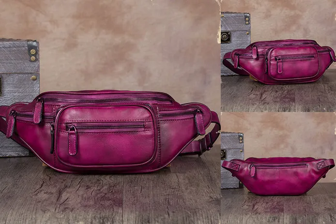 Women's Genuine Leather Chest Sling Bag Leather Fanny Pack For Women