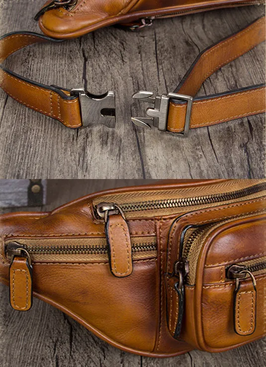 Women's Genuine Leather Chest Sling Bag Leather Fanny Pack For Women