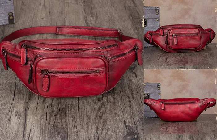 Women's Genuine Leather Chest Sling Bag Leather Fanny Pack For Women