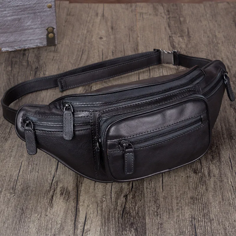 Women's Genuine Leather Chest Sling Bag Leather Fanny Pack For Women