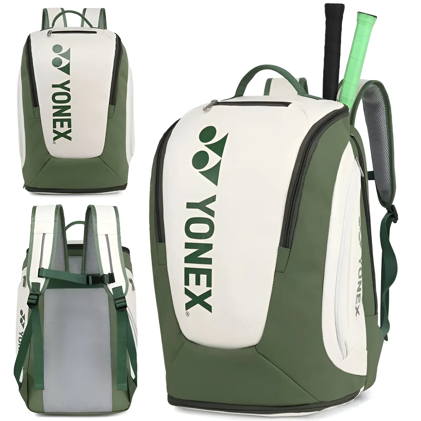 YONEX Green Badminton Tennis Backpack with Independent Shoe Compartment